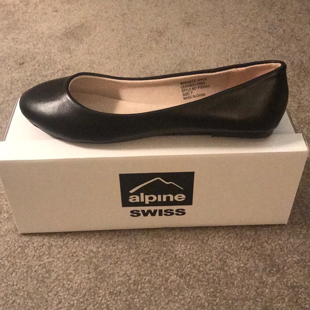 Leather Black Flats